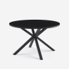 Mesa redonda negra de 120cm con patas cruzadas para cocina y salónr Samu Venta