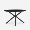 Mesa redonda negra de 120cm con patas cruzadas para cocina y salónr Samu Promoción