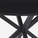 Mesa redonda negra de 120cm con patas cruzadas para cocina y salónr Samu Oferta