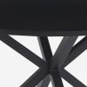 Mesa redonda negra de 120cm con patas cruzadas para cocina y salónr Samu Oferta