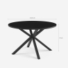 Mesa redonda negra de 120cm con patas cruzadas para cocina y salónr Samu Rebajas