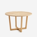 Mesa redonda de cocina y salón de madera con diseño moderno 12 0cm Zira Promoción