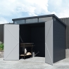 Casita caja herramientas de jardín en polipropileno 238x191x215cm Bolsena Stock
