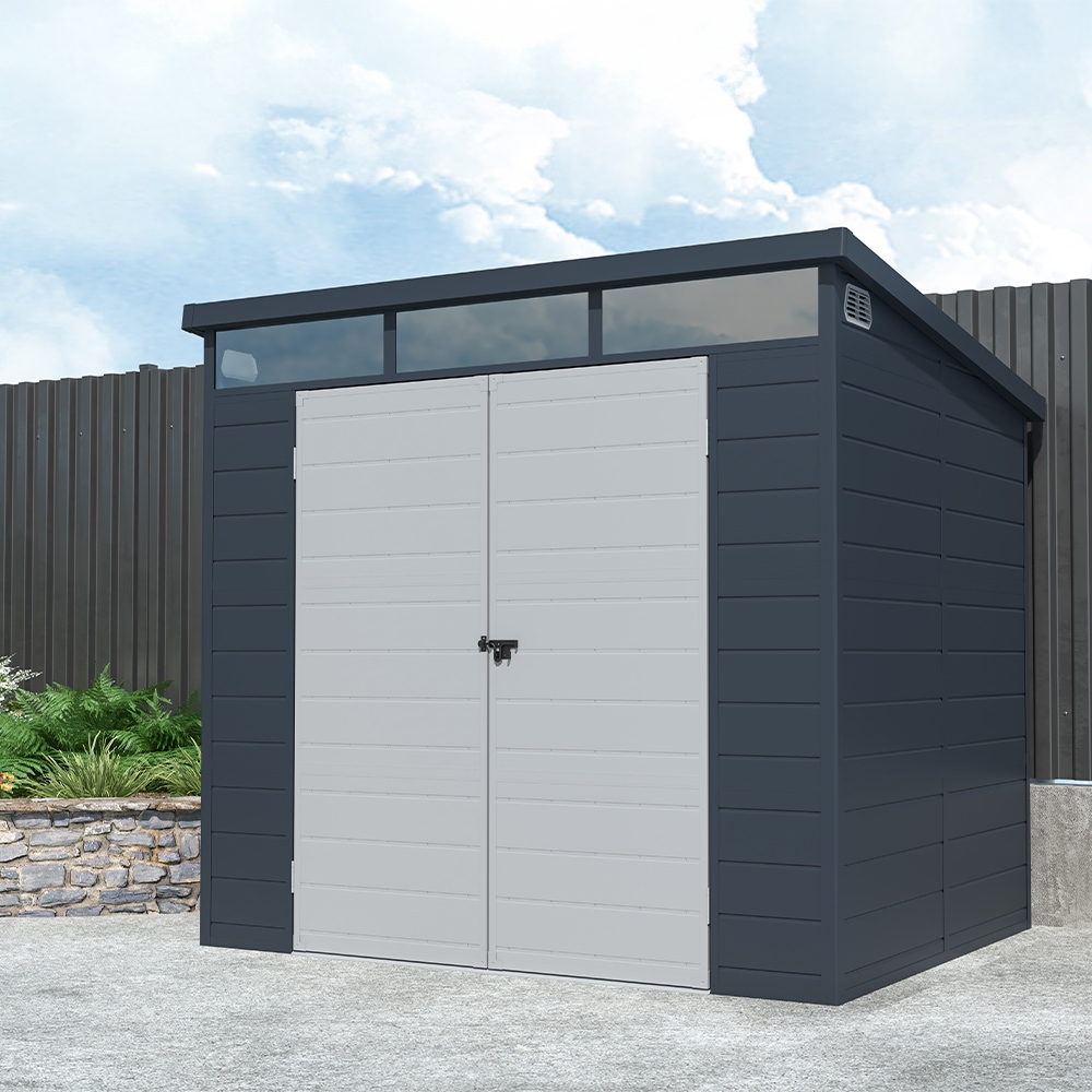 Casita caja herramientas de jardín en polipropileno 238x191x215cm Bolsena