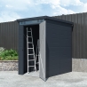 Caseta de jardín box en polipropileno 130x190x196cm de exterior Nemi Stock
