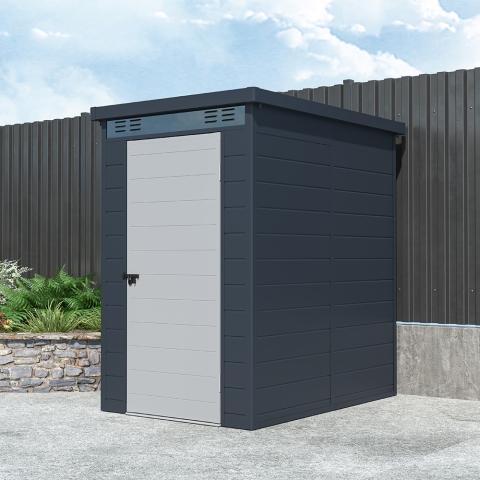 Caseta de jardín box en polipropileno 130x190x196cm de exterior Nemi Promoción
