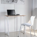 Escritorio plegable compacto blanco y de madera 80x45x75 Wolly W Promoción