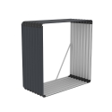 Leñera de jardín exterior de metal 110x52x110 cm Livigno Rebajas