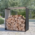 Leñera de jardín exterior de metal 110x52x110 cm Livigno Promoción