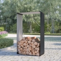 Leñera para jardín de metal para exterior 110x52x180 cm Courmayeur Promoción