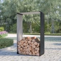 Leñera para jardín de metal para exterior 110x52x180 cm Courmayeur Promoción