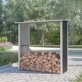 Leñera de jardín de metal para exterior 182x89x190 cm Vipiteno Promoción
