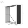 Leñera de jardín de metal para exterior 182x89x190 cm Vipiteno Stock