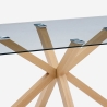 Mesa de diseño de cristal y madera 200x100cm con patas cruzadas Horo Oferta