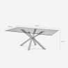 Mesa de diseño de cristal y madera 200x100cm con patas cruzadas Horo Rebajas