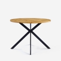 Mesa redonda de 100 cm de madera con patas cruzadas para cocina y salón Mako Venta