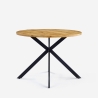 Mesa redonda de 100 cm de madera con patas cruzadas para cocina y salón Mako Venta