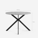 Mesa redonda de 100 cm de madera con patas cruzadas para cocina y salón Mako Rebajas