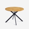 Mesa redonda de 100 cm de madera con patas cruzadas para cocina y salón Mako Promoción