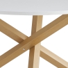 Mesa de comedor redonda blanca de 120 cm con patas cruzadas Rimu Oferta