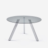 Mesa redonda de diseño moderno de cristal de 130 cm con patas de metal Orun Venta