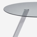 Mesa redonda de diseño moderno de cristal de 130 cm con patas de metal Orun Oferta