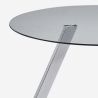 Mesa redonda de diseño moderno de cristal de 130 cm con patas de metal Orun Oferta