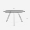 Mesa redonda de diseño moderno de cristal de 130 cm con patas de metal Orun Rebajas
