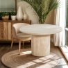 Mesa de comedor redonda 120cm moderna de madera efecto piedra Kara Venta