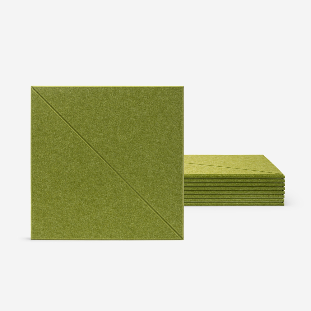 Juego de 8 paneles fonoabsorbentes color verde de 60x60cm decorativos para la pared Toon-V