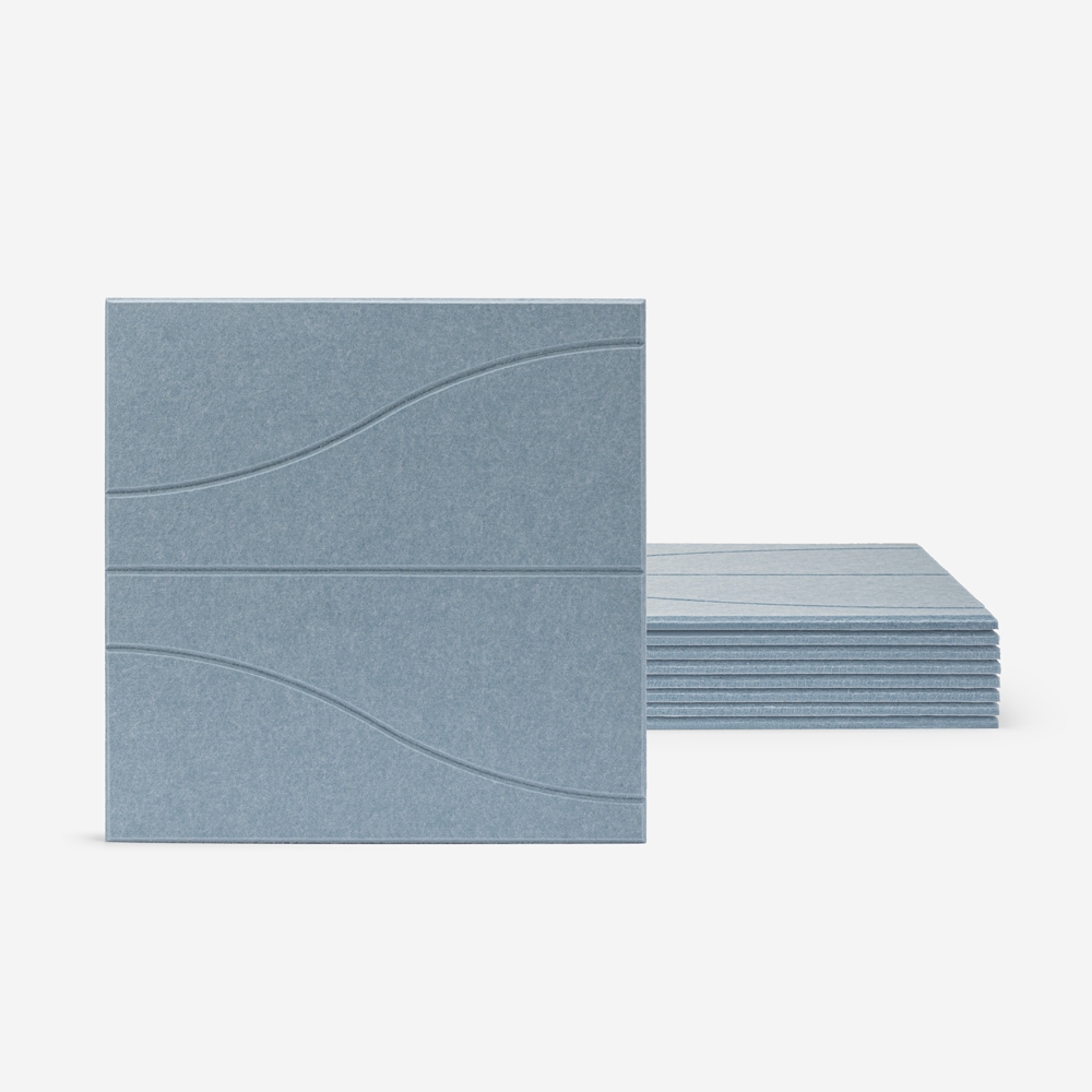 Juego de 8 paneles fonoabsorbentes de diseño 60x60 decorativos color azul Zarbi-A