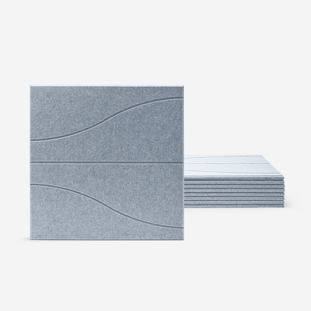Juego de 8 paneles decorativos para la pared 60x60 fonoabsorbentes color gris Zarbi-G