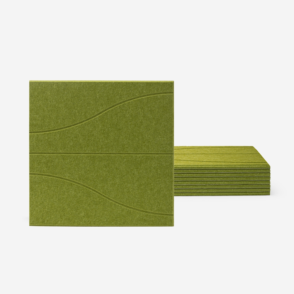 Conjunto de 8 paneles decorativos fonoabsorbentes color verde de diseño 60x60 Zarbi-V