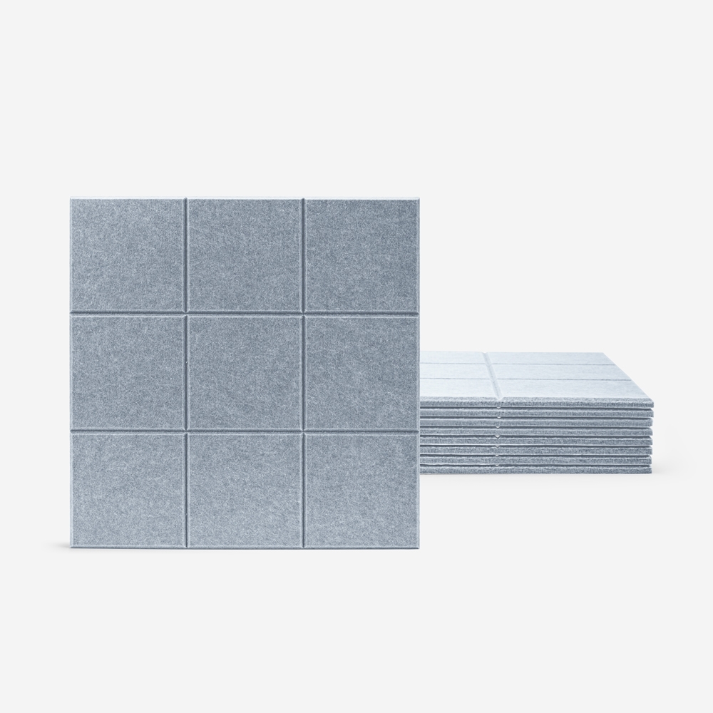 Juego de 8 paneles fonoabsorbentes 60x60 decorativos geométricos gris Didi-G