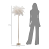 Lámpara de pie con pantalla de plumas y 3 puntos de luz h160cm Palm L 