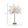 Lámpara de mesa con pantalla de plumas y 2 luces Palm S 