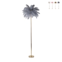 Lámpara de pie con pantalla de plumas y 3 puntos de luz h160cm Palm L Precio
