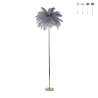 Lámpara de pie con pantalla de plumas y 3 puntos de luz h160cm Palm L Precio