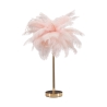 Lámpara de mesa con pantalla de plumas y 2 luces Palm S Modelo