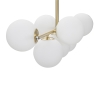 Lámpara de techo moderna de diseño en metal dorado y esferas de vidrio blancas Glamy 7 Oferta