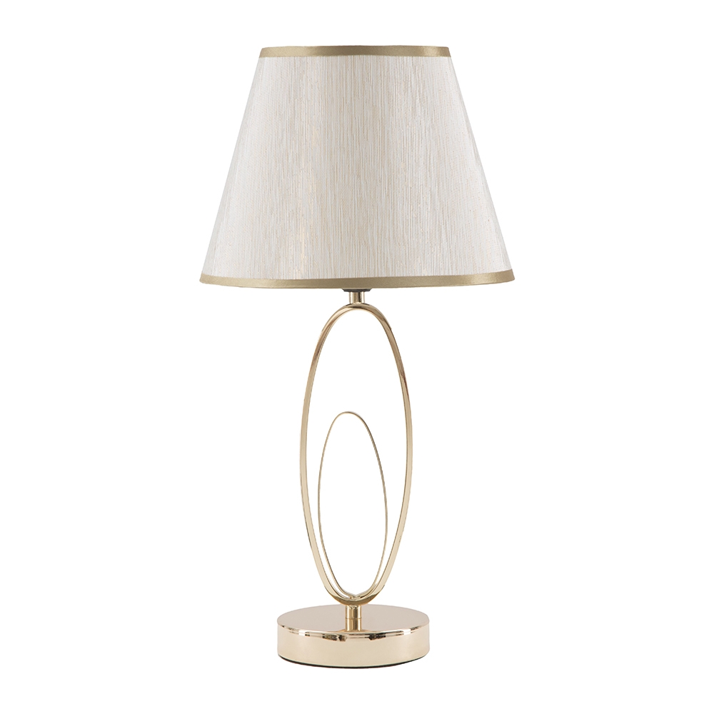Lámpara de mesa elegante con base dorada y pantalla beige Flush S Promoción