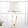 Lámpara de mesa elegante con base dorada y pantalla beige Flush S Venta