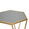 Juego de 2 mesas auxiliares hexagonales de metal dorado y espejo Esagonal Oferta
