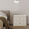 Mesita de noche elegante con 2 cajones y detalles dorados 60x40cm Lullaby Venta