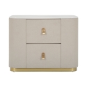 Mesita de noche elegante con 2 cajones y detalles dorados 60x40cm Lullaby Rebajas