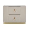 Mesita de noche elegante con 2 cajones y detalles dorados 60x40cm Lullaby Rebajas