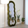 Espejo de pared o de pie diseño ondulado en terciopelo 60x160cm Miki Rebajas