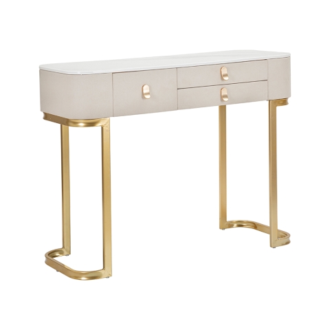 Consola de entrada con 3 cajones y patas doradas 100x40cm Glamour Promoción