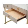 Consola de entrada con 3 cajones y patas doradas 100x40cm Glamour Descueto