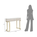 Consola de entrada con 3 cajones y patas doradas 100x40cm Glamour Características